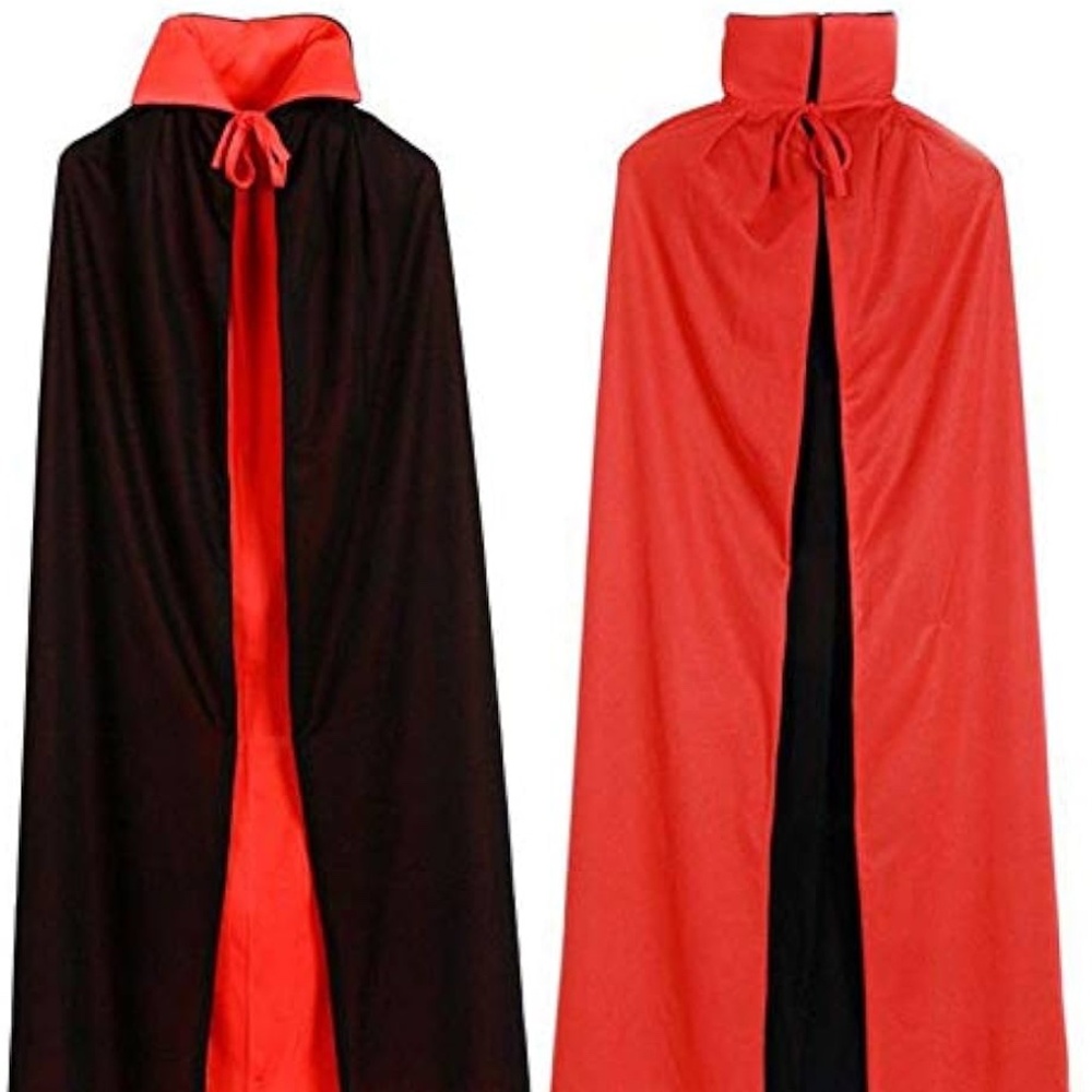 NWOT Adults Black and Red Vampire Halloween Cape Cloak Reversible Cloak Unisex